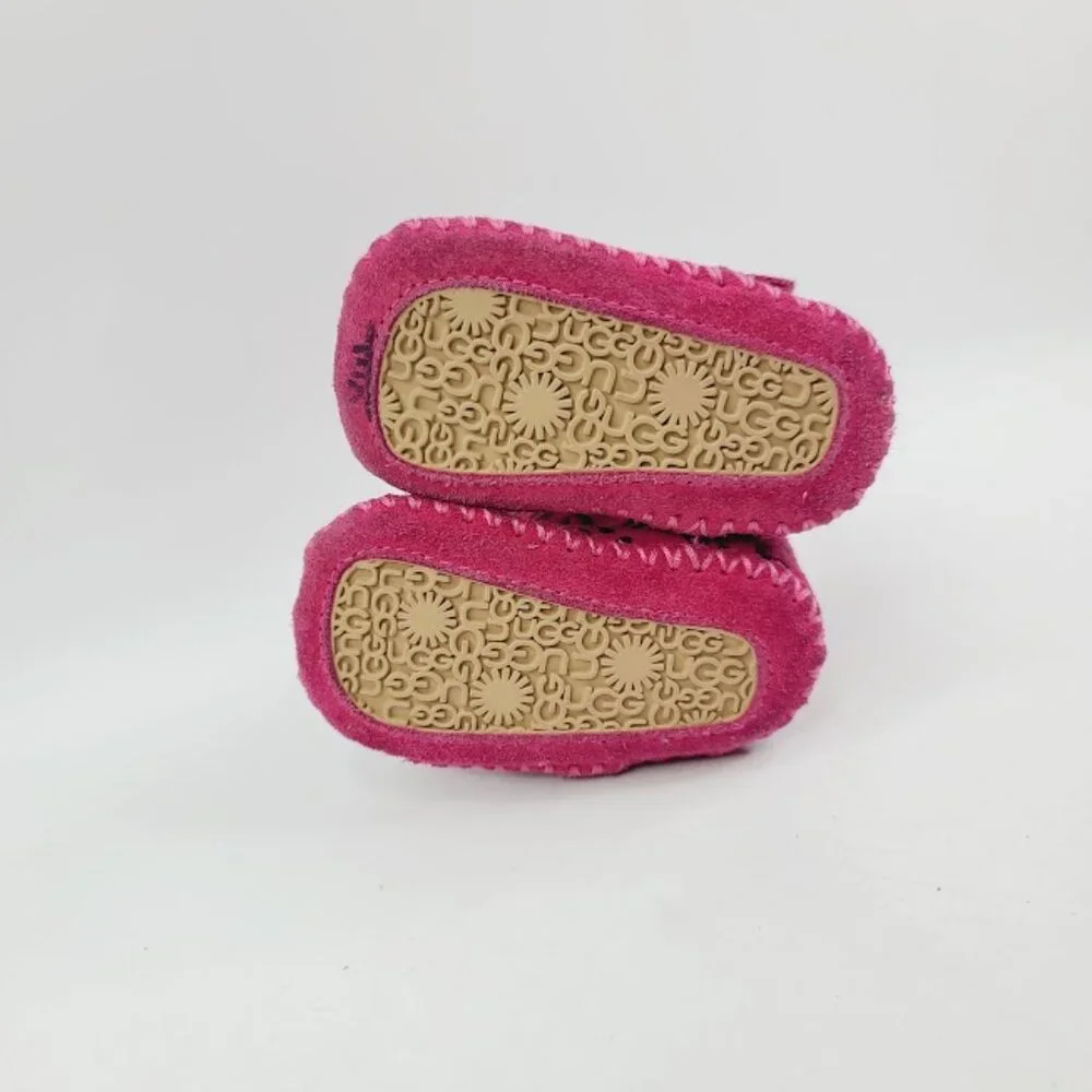 UGG Girl's Pink Cassie Leopard Print Suede Fur Classic Ankle Winter Boot Sz 0/1